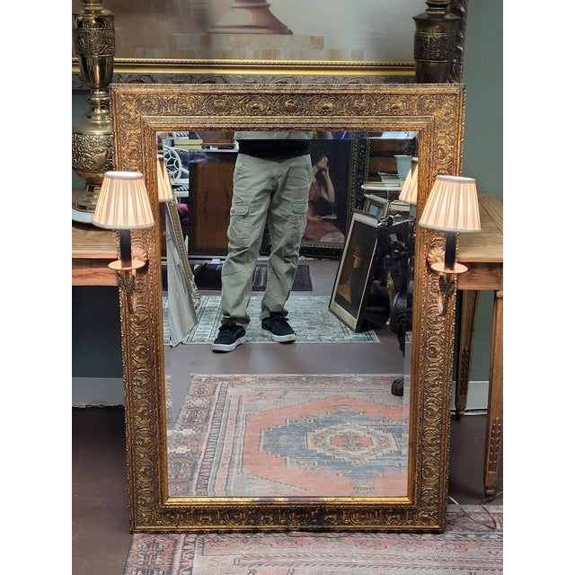 1970s Candle Lit Gilt & Beveled Glass Mirror For Sale - Image 10 of 11