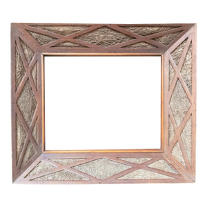 Mid-Century Rustic Primitive Folk Art Wood Picture or Painting Frame