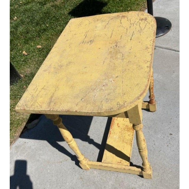 Late 19th Century 19thc Original Mustard Over Red One Drawer Side Table/ Night Stand For Sale - Image 5 of 6