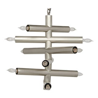 Alex Chandelier, Metal with Antique Silver Finish For Sale