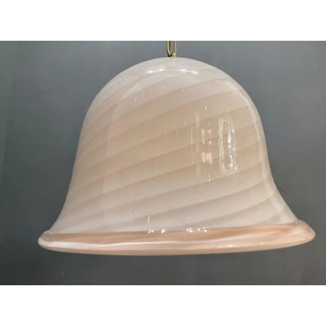 Venini Pink Swirl Murano Glass Pendant Lamp from Venini For Sale - Image 4 of 11