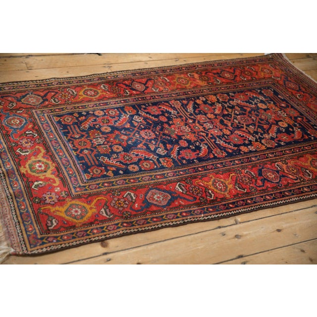 Navy Blue Antique Kurdish Hamadan Rug - 3'9" x 5'10" For Sale - Image 8 of 11