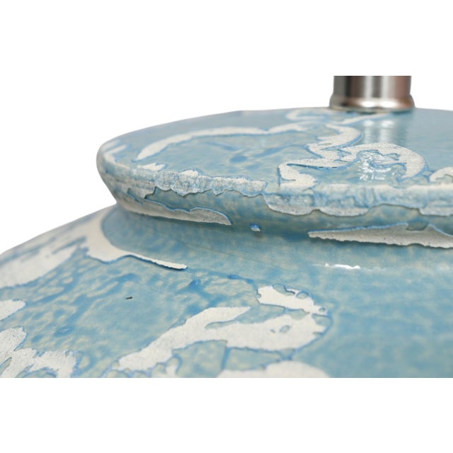 Textile Currey and Company Mimi Aqua Table Lamp For Sale - Image 7 of 10