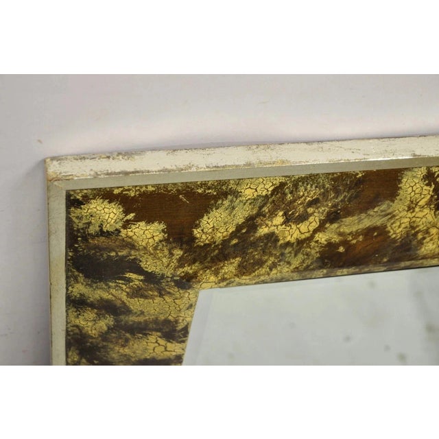 Wood Late 20th Century Decorative Arts Inc. Faux Tortoise Shell Painted Brown & Gold Modern Wall Mirror For Sale - Image 7 of 12