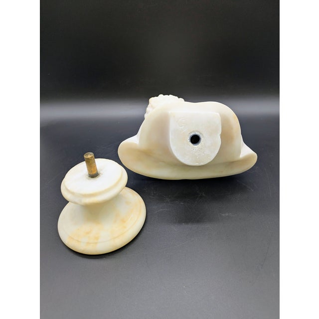 19th Century Grand Tour Alabaster Bust: Capitoline Antinous For Sale - Image 11 of 13