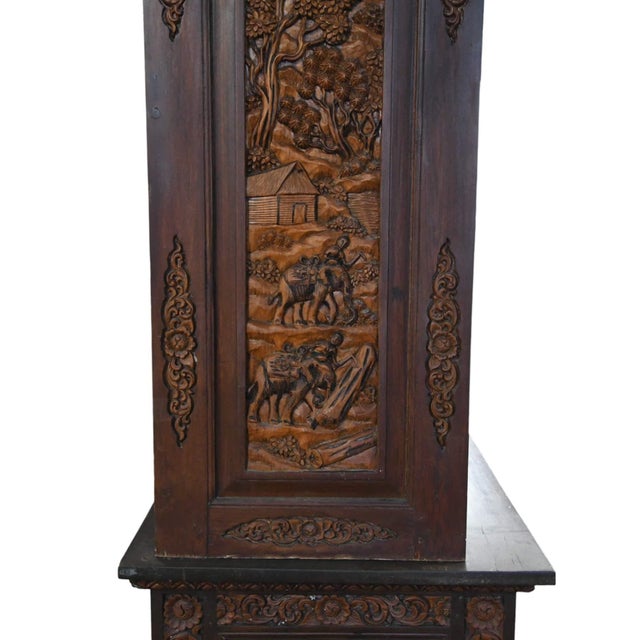 Antique Hand-Carved and Decorated Wood China Cabinet For Sale In Greensboro - Image 6 of 10