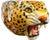 1970s Monumental Sculptural Leopard Head Cachepot – Hand Painted Ceramic – Hollywood Regency Statement Object For Sale In Jacksonville, FL - Image 6 of 12