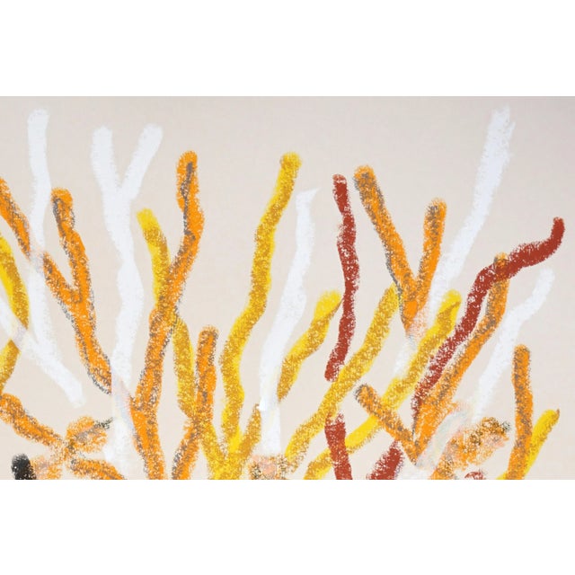 Orange 2025, Abstract Organic Seascape, Coral Forest, Orange Marine Flora, Gouache Crayon on Watercolor Paper by Romina Milano For Sale - Image 8 of 8