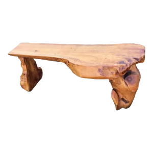1980s Vintage Handcrafted Wood Bench