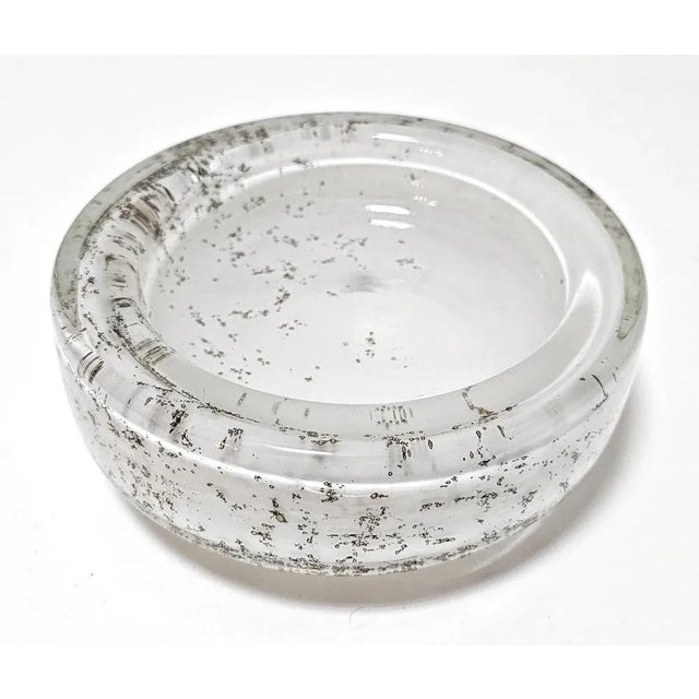 Mid-Century Modern Murano Glass Ashtray in White Bubble Glass, Italy, 1970s For Sale - Image 3 of 8