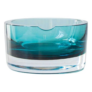 Murano Sommerso Blue Crystal Ashtray, 1970s For Sale