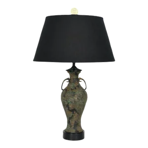 Tall Laurel Lamp Co. Style Ancient Asian Style Bronze Table Lamp, 1950's