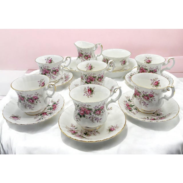Lavender Rose Tea Service for Six People from Royal Albert, 1970s, Set of 15 For Sale - Image 15 of 16