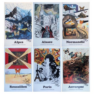 Salvador Dali, SNCF Suite Papillon, 20th Century, Large Lithographs, Set of 6 For Sale