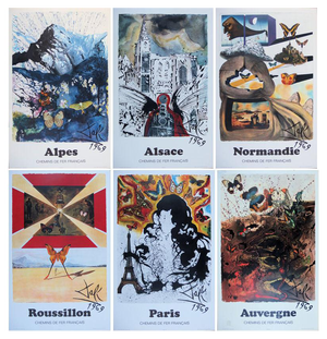 Salvador Dali, SNCF Suite Papillon, 20th Century, Large Lithographs, Set of 6