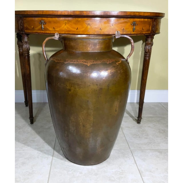 Copper Large Vintage Hand Hammered Copper Vessel For Sale - Image 8 of 13