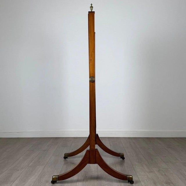 19th Century 20th Century English Edwardian Inlaid Mahogany Cheval Mirror, 1890s For Sale - Image 5 of 12