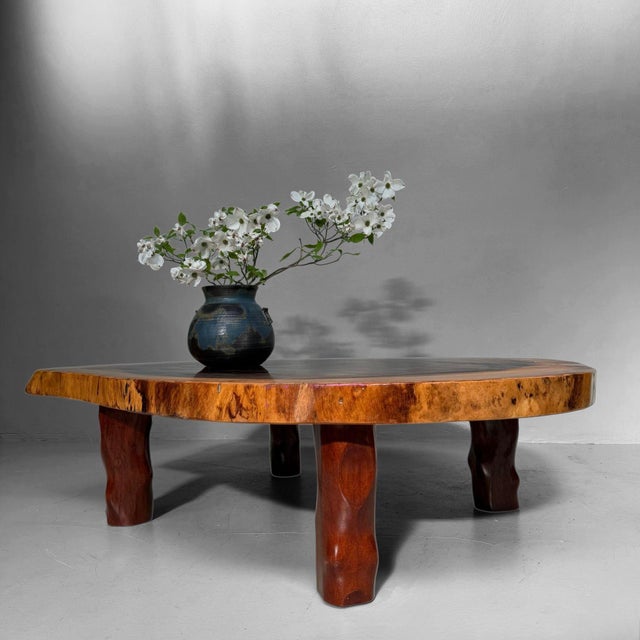 Brown Vintage Japanese Keyaki Tree Trunk Table, 1960s For Sale - Image 8 of 14