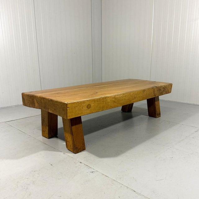 Rustic Sturdy Hardwood Coffee Table, 1960s For Sale - Image 8 of 18