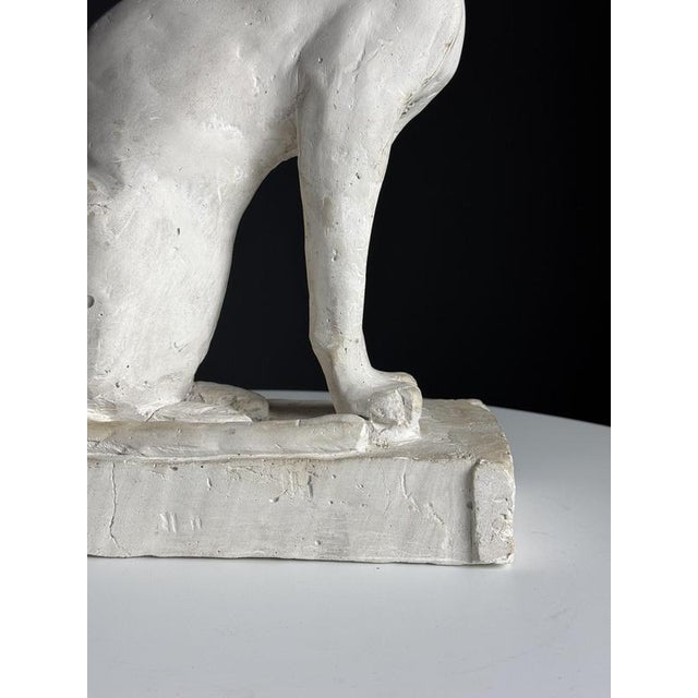 20th Century Plaster Statue of Cat For Sale - Image 10 of 11
