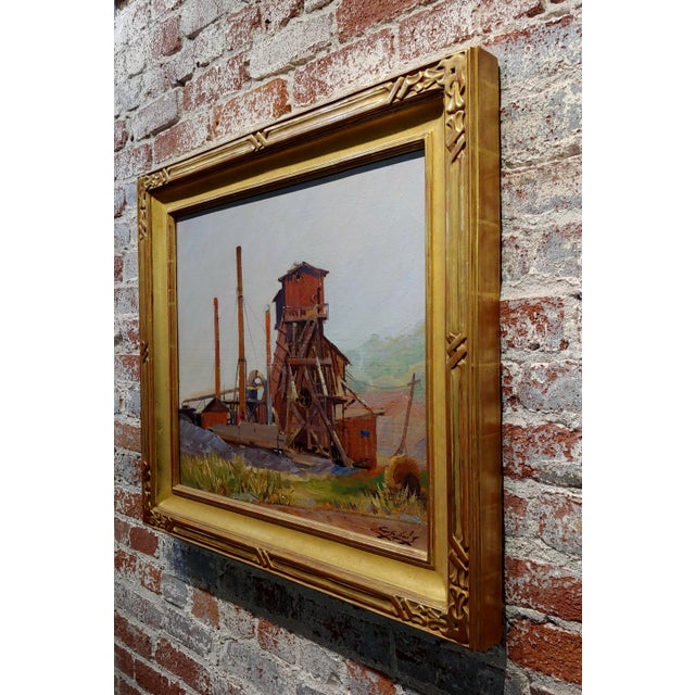 Textile Emerson Lewis -1930s California Impressionist Industrial Scene - Oil Painting For Sale - Image 7 of 12