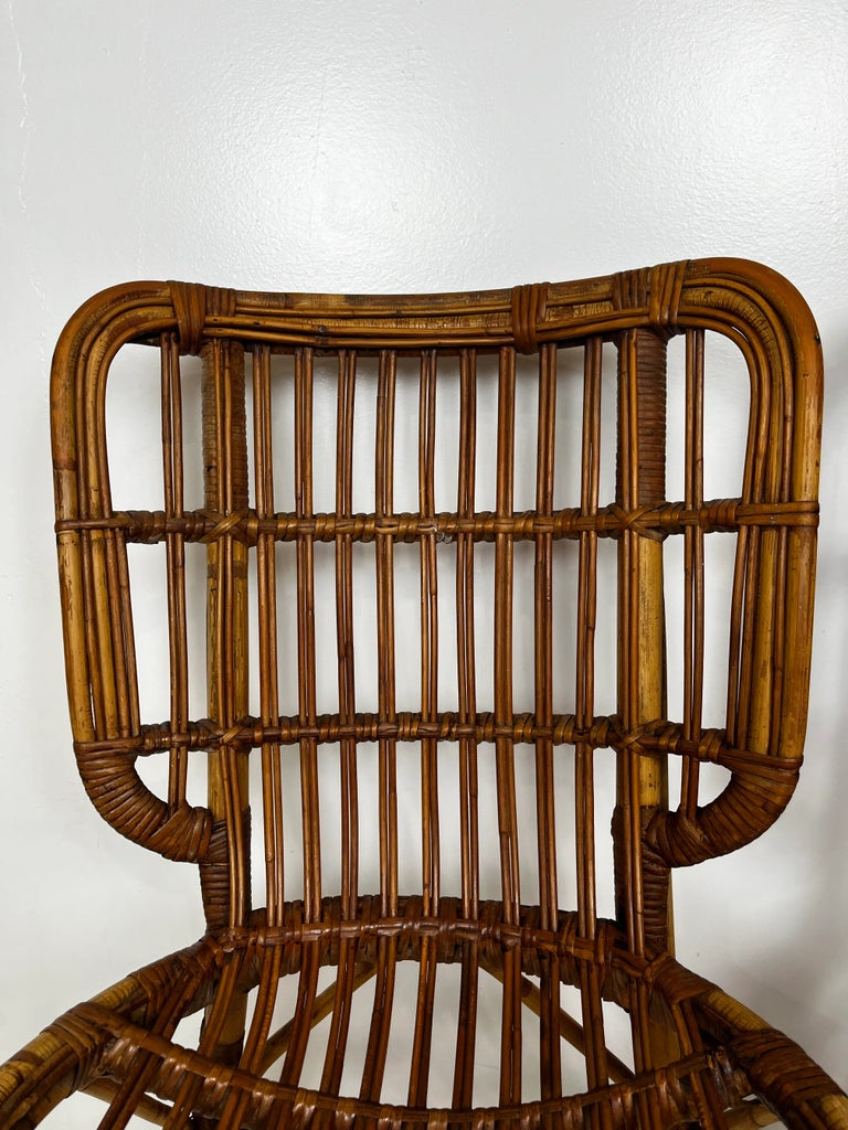 Vintage Pencil Reed Rattan Side Chairs- A Pair | Chairish