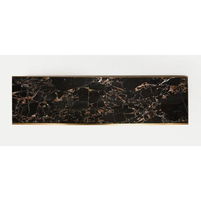 Metal Bronze Marble-Top Console in the Art Deco Manner For Sale - Image 7 of 12