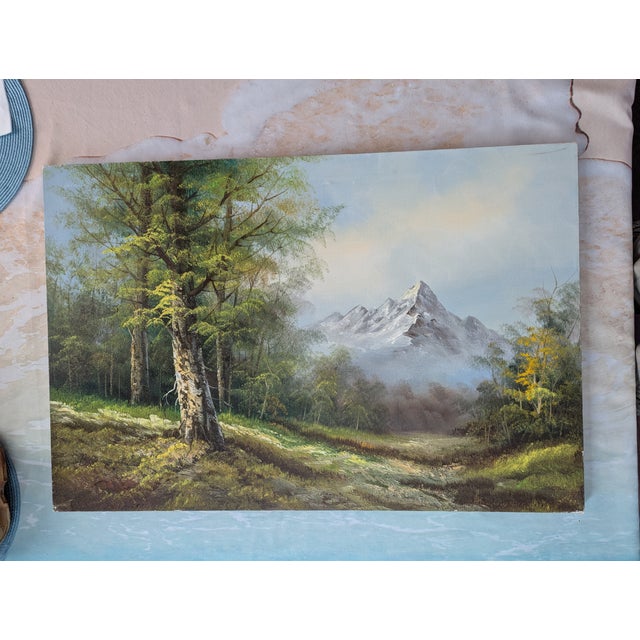 1970s Vintage Original Alpine Mountain Landscape Painting Signed Balla / Bella For Sale - Image 11 of 13