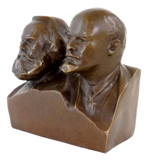Bronze Bust of Karl Marx and Vladimir Lenin, 20th Century
