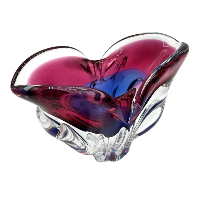 1960s Mid 20th Century Art Glass Bowl Attributed to Josef Hospodka Czechoslovakia For Sale - Image 5 of 7