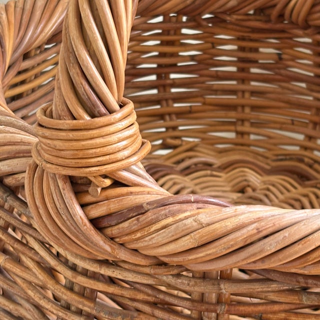 Large French-Style Round Wicker Basket For Sale - Image 15 of 16