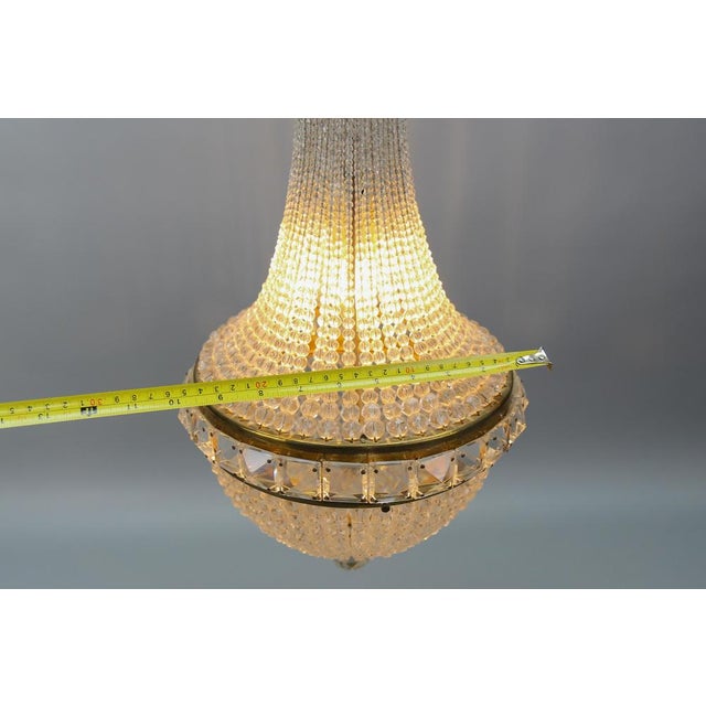 Empire Czech Crystal Beaded Dome Chandelier, 1950s For Sale - Image 17 of 18