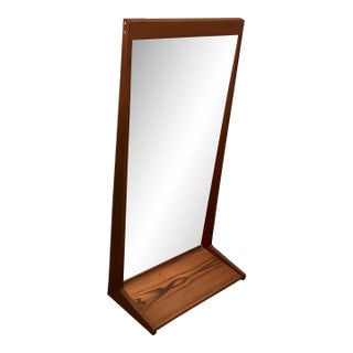 Midcentury Danish Modern Teak Mirror with Shelf For Sale