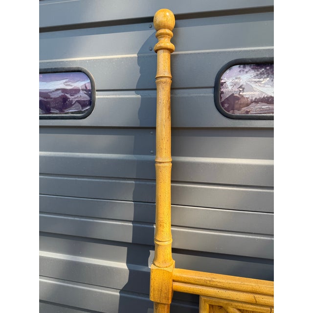 Mid 20th Century Chinese Chippendale Faux Bamboo Queen Headboard For Sale - Image 4 of 8