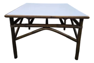 Vintage Modern Coastal Bamboo Side Table by Vogue Rattan