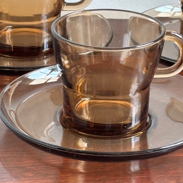 Coffee 1970s French Mid-Century Modern Glass Coffee Cups — Set of 6 For Sale - Image 8 of 10
