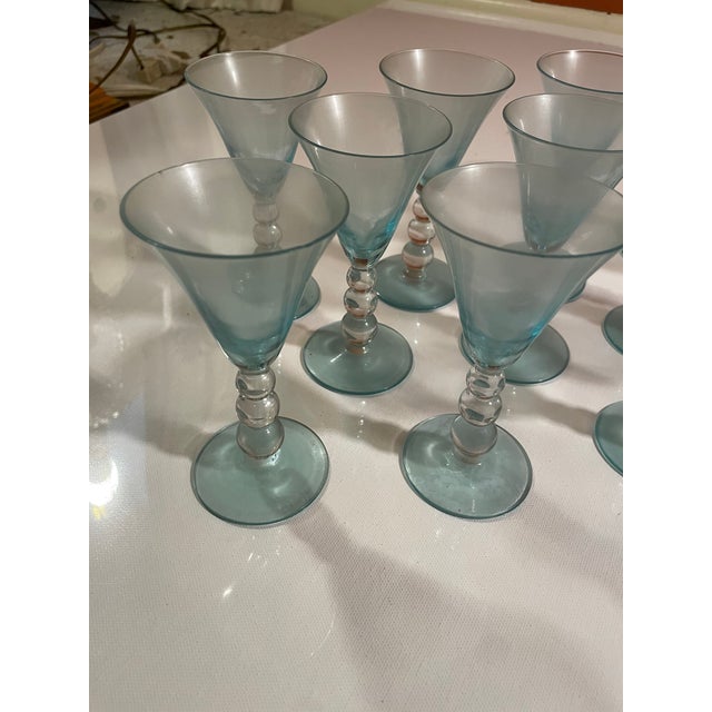 Add these gorgeous turquoise cordial glasses to your collection!