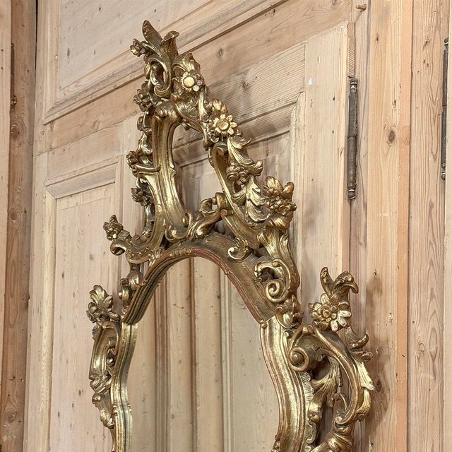 Italian Rococo Giltwood Wall Mirror For Sale - Image 13 of 15