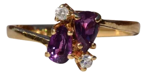 The Worral: Ladies 14K Sapphire and Diamond Bypass Ring