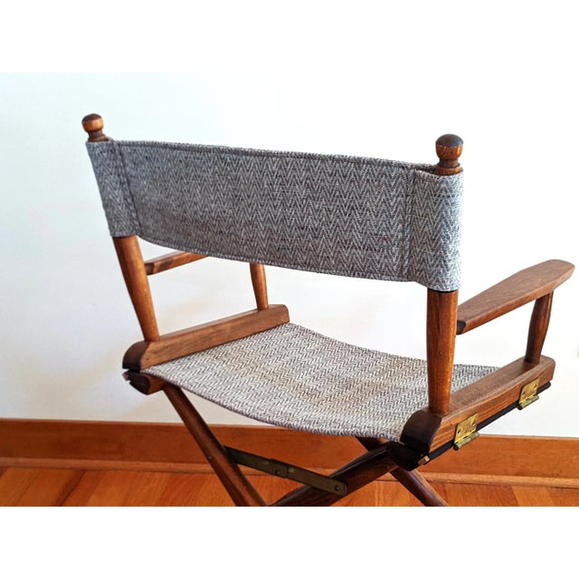 Wood Walnut Mid-Century Director's Chair - By Gold Medal Furniture For Sale - Image 7 of 11