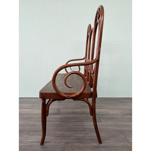 Vintage Italian Bench in Beech, 1970s For Sale - Image 4 of 12