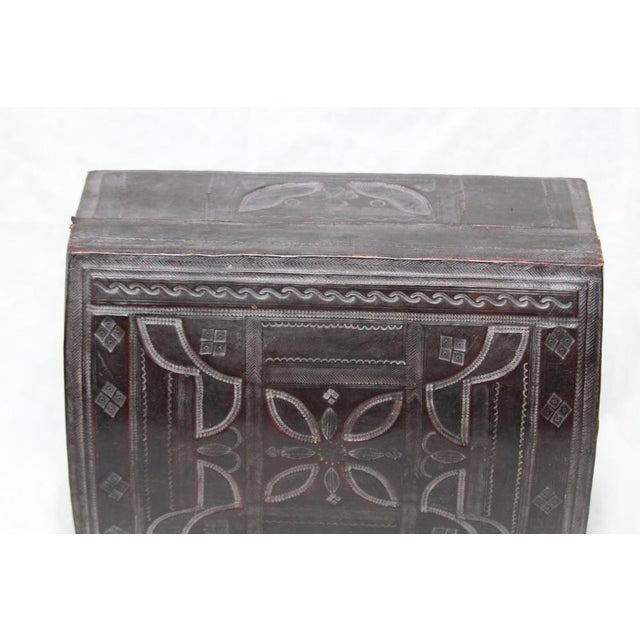 Vintage Wood and Leather Trunk, 1980s For Sale - Image 11 of 18