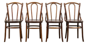 Set of 4 French Bentwood Bistro Dining Chairs, Provence, Mid-20th Century