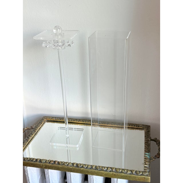 Transparent Postmodern Acrylic Jewelry Caddy Necklace Holder For Sale - Image 8 of 17