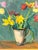 European Modernist Spring Still Life with Daffodils and Tulips, Signed "PS '41" For Sale In West Palm - Image 6 of 15