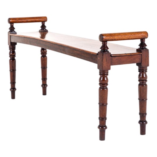 English Mahogany Hall Bench For Sale