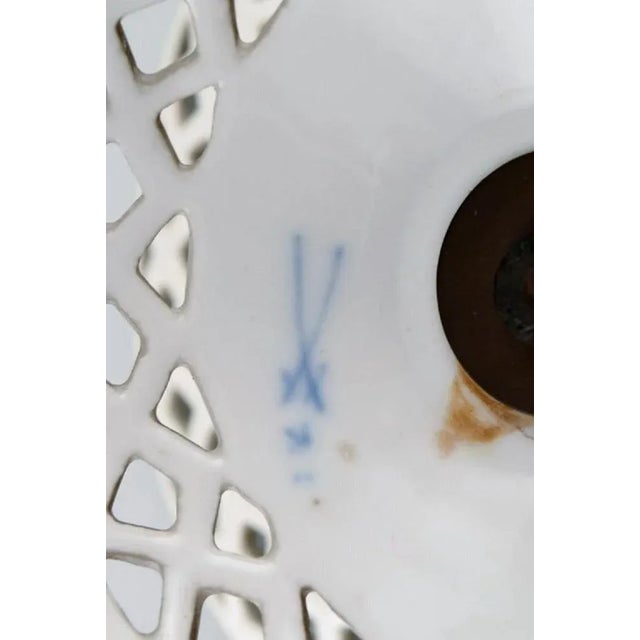 White Antique Compote in Openwork Porcelain from Meissen For Sale - Image 8 of 9