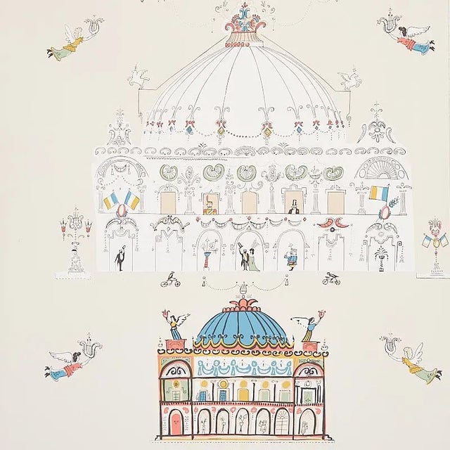 Schumacher Sample - Schumacher Opera Wallpaper in Ivory For Sale - Image 4 of 4