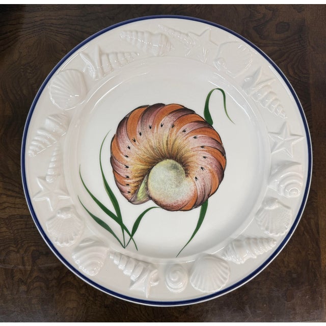 Purple Este Ceramiche for Gump's Coastal Plates, Set of Four For Sale - Image 8 of 12