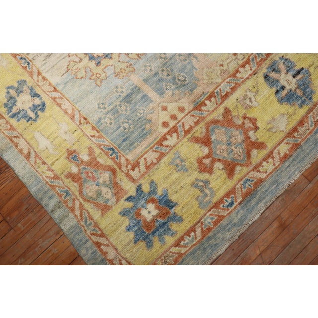 Textile Vintage Turkish Oushak, 8'3'' X 9'5'' For Sale - Image 7 of 12